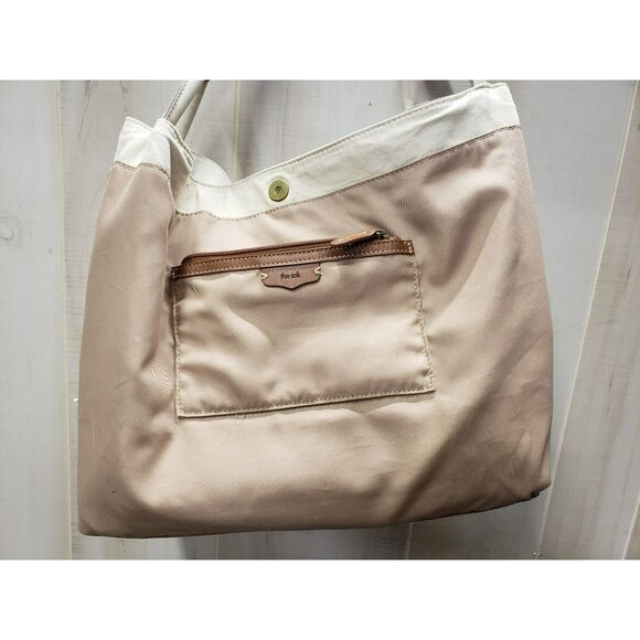 The Sak Large Tote Bag Los Feliz Leather Shoulder Purse Stone Brown Handle - Picture 7 of 13